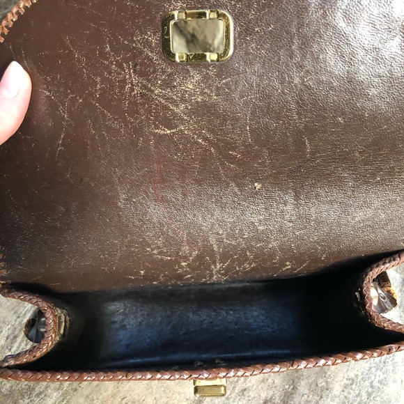 Vintage 70’s hand tooled floral leaf brown tan bag - Picture 5 of 5